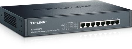 TP-Link TL-SG1008PE POE Switch,Fémház,8xGigabit