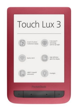 PocketBook Touch Lux 3  E-book olvasó rubin