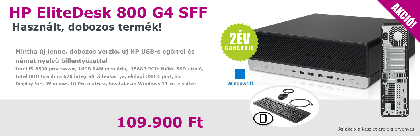 Használt HP EliteDesk 800 G4 SFF Használt HP EliteDesk 800 G4 SFF